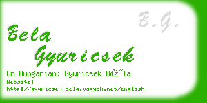 bela gyuricsek business card